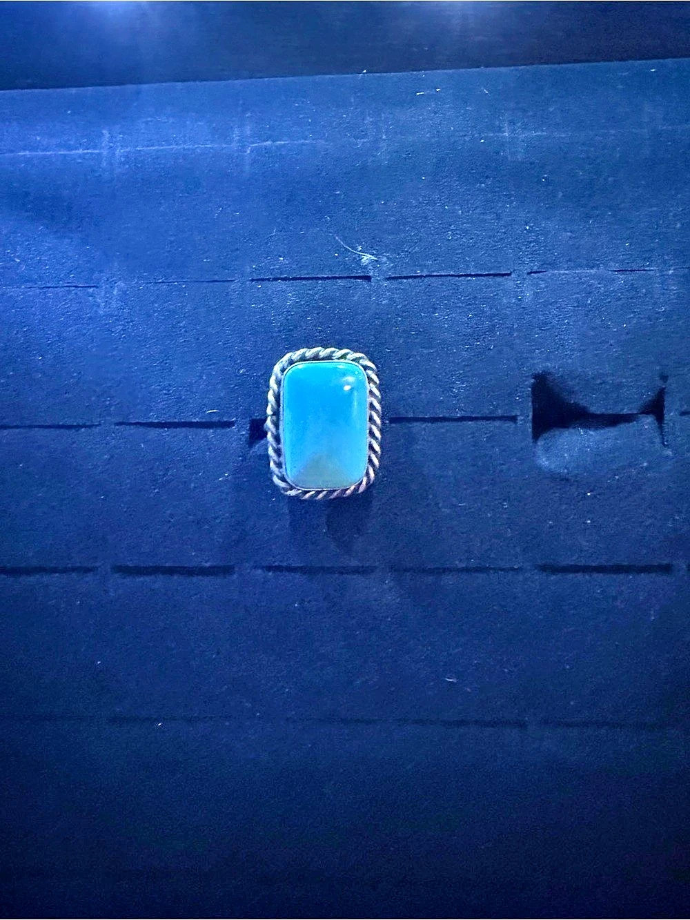 Navajo made and stamped new Turquoise-Color Stone adjustable Ring